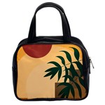 Arch Stairs Sun Branches Leaves Boho Bohemian Botanical Minimalist Nature Classic Handbag (Two Sides)