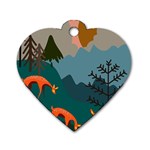 Roe Deer Animal Boho Bohemian Nature Dog Tag Heart (Two Sides)