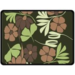 Flowers Leaves Plant Botanical Boho Bohemian Minimalist Nature Two Sides Fleece Blanket (Large)