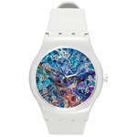 Kaleidoscopic currents Round Plastic Sport Watch (M)