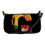 Abstract, Dark Background, Black, Typography,g Shoulder Clutch Bag