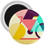Bicycle, Geometric Figures, Art, 3  Magnets
