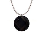 Black Background With Gold Lines 1  Button Necklace