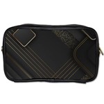Black Background With Gold Lines Toiletries Bag (One Side)