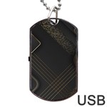 Black Background With Gold Lines Dog Tag USB Flash (Two Sides)