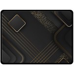 Black Background With Gold Lines Two Sides Fleece Blanket (Large)