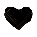 Black Background With Gold Lines Standard 16  Premium Flano Heart Shape Cushions