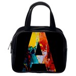 Bstract, Dark Background, Black, Typography,a Classic Handbag (One Side)