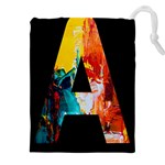 Bstract, Dark Background, Black, Typography,a Drawstring Pouch (5XL)