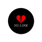 No Love, Broken, Emotional, Heart, Hope Rubber Round Coaster (4 pack)