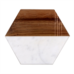 Abstract Black & Red, Backgrounds, Lines Marble Wood Coaster (Hexagon) 