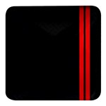 Abstract Black & Red, Backgrounds, Lines Square Glass Fridge Magnet (4 pack)