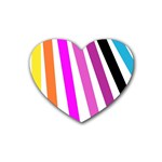 Colorful Multicolor Colorpop Flare Rubber Coaster (Heart)