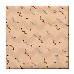 Lines Dots Pattern Abstract Art Tile Coaster