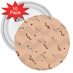 Lines Dots Pattern Abstract Art 3  Buttons (10 pack) 