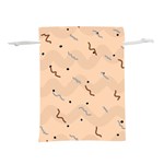 Lines Dots Pattern Abstract Art Lightweight Drawstring Pouch (M)