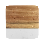 Lines Dots Pattern Abstract Art Marble Wood Coaster (Square)