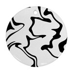 Black And White Swirl Background Ornament (Round)