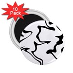 Black And White Swirl Background 2.25  Magnets (10 pack) 