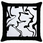 Black And White Swirl Background Throw Pillow Case (Black)