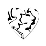 Black And White Swirl Background Heart Magnet