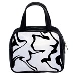 Black And White Swirl Background Classic Handbag (Two Sides)