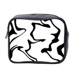 Black And White Swirl Background Mini Toiletries Bag (Two Sides)