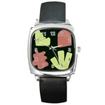 Elements Scribbles Wiggly Line Square Metal Watch