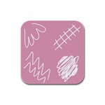 Elements Scribble Wiggly Lines Rubber Square Coaster (4 pack)