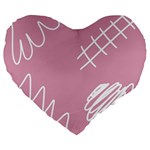 Elements Scribble Wiggly Lines Large 19  Premium Flano Heart Shape Cushions