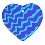 Purple Mint Turquoise Background Ornament (Heart)