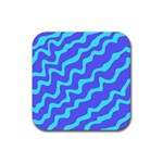 Purple Mint Turquoise Background Rubber Coaster (Square)