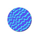Purple Mint Turquoise Background Rubber Round Coaster (4 pack)