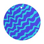 Purple Mint Turquoise Background Round Ornament (Two Sides)