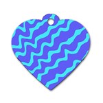 Purple Mint Turquoise Background Dog Tag Heart (One Side)