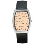 Lines Dots Pattern Abstract Barrel Style Metal Watch