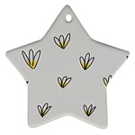 Pattern Leaves Daisies Print Ornament (Star)