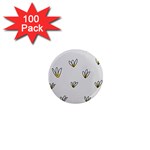Pattern Leaves Daisies Print 1  Mini Magnets (100 pack) 