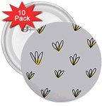 Pattern Leaves Daisies Print 3  Buttons (10 pack) 