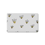 Pattern Leaves Daisies Print Magnet (Name Card)