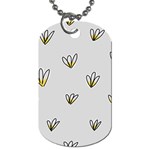 Pattern Leaves Daisies Print Dog Tag (One Side)