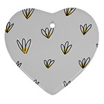 Pattern Leaves Daisies Print Heart Ornament (Two Sides)