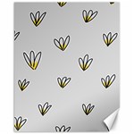 Pattern Leaves Daisies Print Canvas 11  x 14 