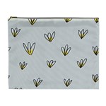 Pattern Leaves Daisies Print Cosmetic Bag (XL)