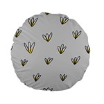 Pattern Leaves Daisies Print Standard 15  Premium Flano Round Cushions