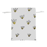 Pattern Leaves Daisies Print Lightweight Drawstring Pouch (L)