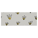 Pattern Leaves Daisies Print Banner and Sign 8  x 3 