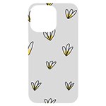 Pattern Leaves Daisies Print iPhone 14 Pro Max Black UV Print Case