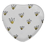 Pattern Leaves Daisies Print Heart Glass Fridge Magnet (4 pack)