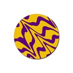 Waves Pattern Lines Wiggly Rubber Coaster (Round)